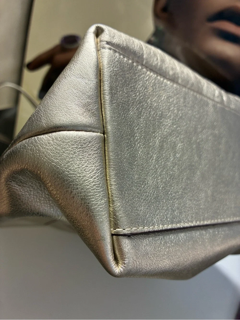 Coach Laura metallic gold leather tote